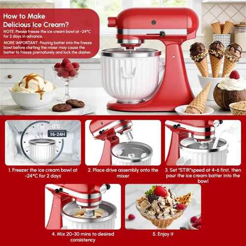 Miniatura 2 de KitchenAid - Accesorio para máquina de helados para batidora de pie Cuenco de helado de 2 cuartos de galón, se adapta a modelos KitchenAid de 4.5