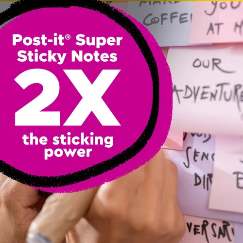 Miniatura 3 de Post-it - Notas superadhesivas de papel 100% reciclado, 3 x 3 pulgadas, 24 blocs, 70 hojas por bloc, pasteles Wanderlust, suministros de regreso a