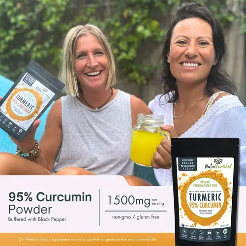 Miniatura 10 de Cúrcuma orgánica 95% polvo de curcumina – 1500 mg de extracto con pimienta negra – Sin OMG, vegano, sin gluten, suplemento natural – 4.23 oz