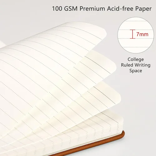 Miniatura 3 de RETTACY Cuaderno de bolsillo, paquete de 2, 160 páginas rayadas numeradas por paquete, tamaño pequeño A6 (3.5 x 5.5 pulgadas), para trabajo, diario