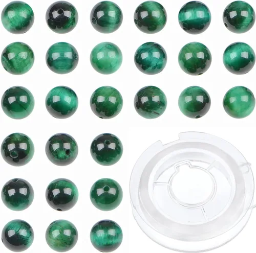 Miniatura 33 de Bymitel - Cuentas redondas de jade blanco natural de 5/32 de pulgada, 210 unidades de piedras preciosas auténticas para bricolaje y fabricación