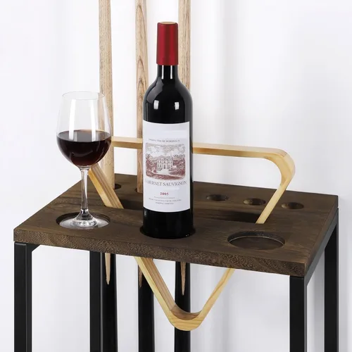 Miniatura 3 de smusei Soporte para tacos de billar de madera, accesorios para mesa de billar, sala de juegos, club con capacidad para 6 tacos, soporte de piso