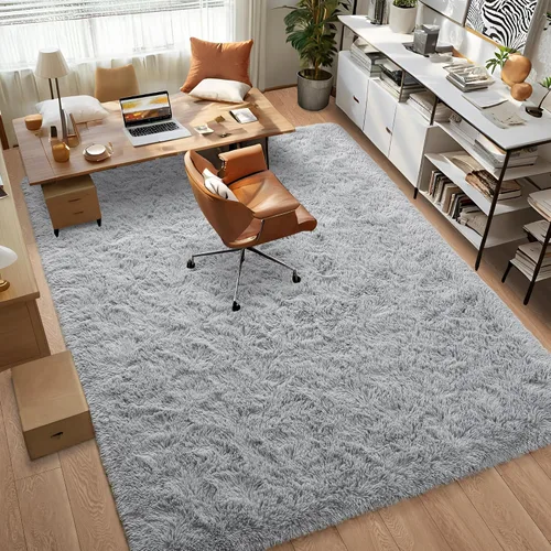 Miniatura 6 de Foxmas Alfombras de Área Suaves y Esponjosas para Dormitorio, Habitación de los Niños, Alfombra Lanuda de Felpa para Guardería, Alfombras Peludas