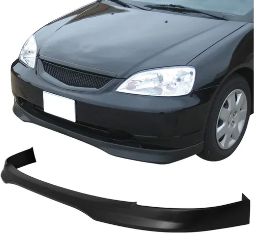 Miniatura 14 de FREEMOTOR802 Divisor de parachoques delantero compatible con Honda Civic Sedán 1992-1995, estilo Type-R sin pintar, negro, PP, alerón de mentón