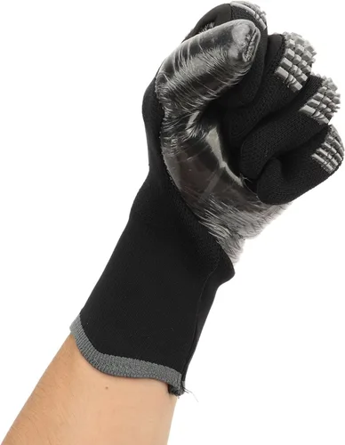 Miniatura 8 de Qiilu Guantes de fútbol de látex para portero de fútbol, guantes de portero para competición de fútbol, látex negro transpirable, guantes de portero