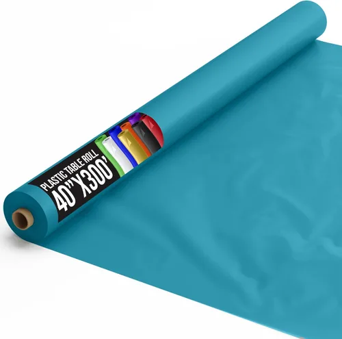 Miniatura 83 de Exquisito rollo de mantel de mesa de plástico aqua de Party Solids 4 piezas 40" X 300' Rollo de mantel de mesa de plástico - Rollos de mantel