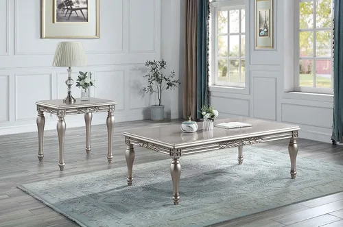 Miniatura 5 de Mesa de centro rectangular Acme Pelumi en platino