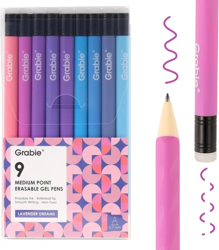 Miniatura 11 de Grabie Bolígrafos de gel borrables, punta media de 0.028 in, bolígrafos borrables, hacen desaparecer los errores para planificar dibujos, escritura