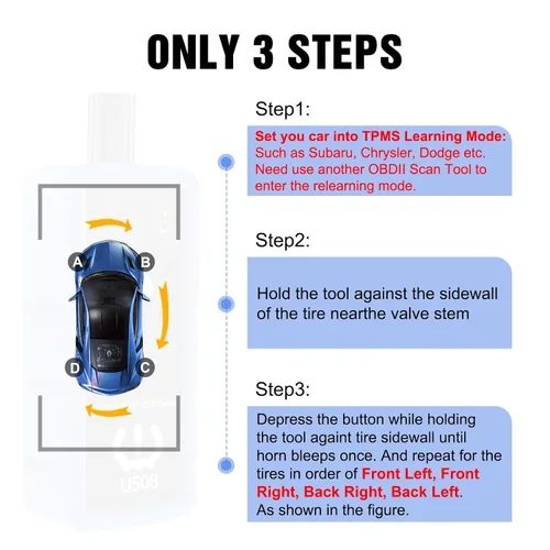 Miniatura 5 de OBDResource Herramienta de reaprendizaje TPMS, herramienta de programación Tpm, herramienta de reinicio de sensores, herramienta de activación