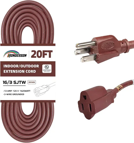 Miniatura 22 de Cable de extensión para exteriores de 10 pies, 16/3 SJTW, cable de extensión verde duradero para luces de Navidad con enchufe de tierra de 3 puntas