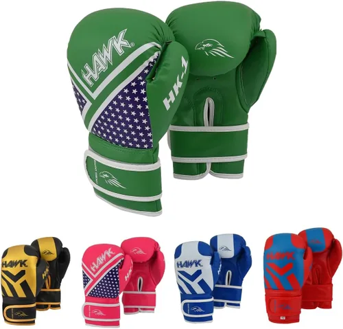 Miniatura 8 de Guantes de boxeo para niños – Hawk Youth 4oz, 6oz, 8oz para niños y niñas Guantes de boxeo Maya Hide de cuero para boxeo, kickboxing, artes
