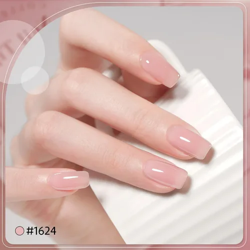 Miniatura 4 de GAOY Juego de esmaltes de uñas de gel gelatina, 8 colores translúcidos nude, blanco, rosa, marrón, neutros, transparentes, kit para salón y arte