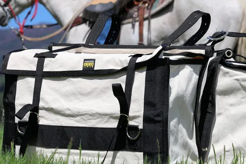 Miniatura 2 de TrailMax - Alforjas de lona para caballos y mulas; paquete de alforjas de lona de 24 onzas para sillas de montar Sawbuck o Decker; alforjas Sawbuck