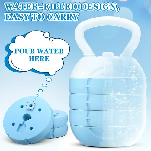Miniatura 3 de Adjustable Water Filled Kettlebell 5/8/13/17/22 lb Water Filled Kettlebells Weights Set for Home Gym, Kettle Bell Sets for Women at Home and