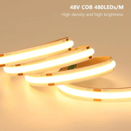 Miniatura 2 de BENLUN Tira de luz LED COB de 48 V, 65.6 pies, 3000 K, luz blanca cálida, flexible, cortable, luces de cinta LED 8W/M 480LEDs/M CRI 92 con fuente
