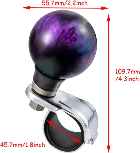 Miniatura 6 de Lunsom Pomo giratorio para volante, accesorio de mango eléctrico suicida en forma de bola, ayuda de giro de automóvil, agarre para la mayoría