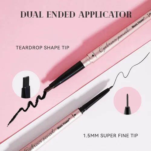 Miniatura 2 de Music Flower Lápiz de cejas de doble extremo, bolígrafo impermeable para cejas a prueba de manchas, maquillaje de ojos de larga duración, paquete