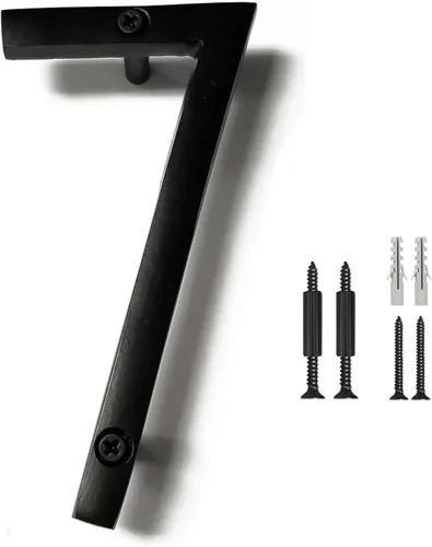Miniatura 39 de NACH Números de casa flotantes, números de casa negros de aluminio de 6 pulgadas para exteriores, número 5, números de puerta con accesorios