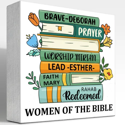 Miniatura 11 de Letrero de caja de madera con versículo bíblico, Dios dice que eres único, decoración de bloque de madera cristiana, letrero religioso de madera god