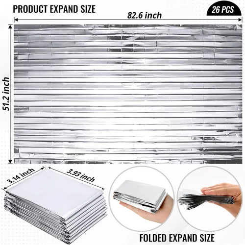 Miniatura 2 de Paquete de 26 láminas de Mylar reflectantes plateadas, hojas de aluminio para cubrir invernaderos de jardín, hojas de película Mylar de 83 x 52