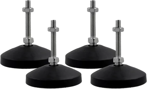 Miniatura 10 de Pies niveladores M8x50mm, capacidad de 2200 libras, deslizadores giratorios ajustables y resistentes, base antideslizante de 1.53 pulgadas