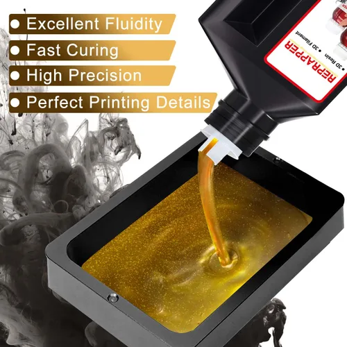 Miniatura 2 de RepRapper Resina para impresora 3D, 405nm Cambio de color de curado rápido UV, paquete de resina estándar de 1kg, resina de fotopolímero