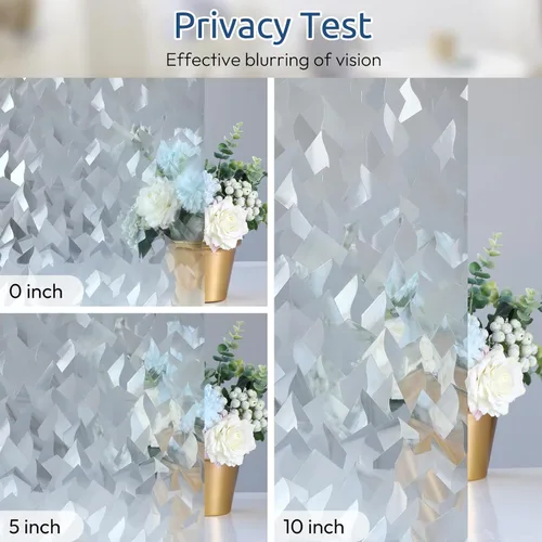 Miniatura 9 de rabbitgoo - Película de privacidad para ventana, cubierta de puerta adhesiva estática de vidrio esmerilado decorativo 3D, bloqueador solar, adhesivo