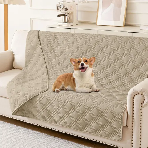 Miniatura 68 de hyha Manta impermeable para perros, manta reversible para cama de mascotas, funda suave para sofá/sillón lavable para perros, fundas impermeables