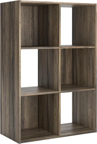 Miniatura 35 de Diseño exclusivo de Ashley Paxberry. Organizador de almacenamiento o librero moderno de 6 cubos, color blanqueado