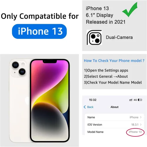 Miniatura 2 de Funda tipo cartera para iPhone 13, [Bloqueo RFID] con 3 ranuras para tarjetas con ranura para tarjeta de crédito, cubierta protectora magnética