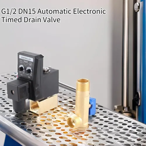 Miniatura 3 de Válvula de drenaje automática G1/2 DN15 Válvula de drenaje electrónica automática cronometrada para gestión de condensado de compresor de aire (230V)