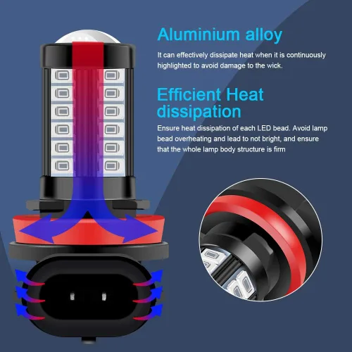 Miniatura 4 de Bombillas LED antiniebla H11 H8, color azul, superbrillantes 33-SMD, repuesto para automóvil, camión, luz diurna, luz antiniebla DRL de 12 V, 2