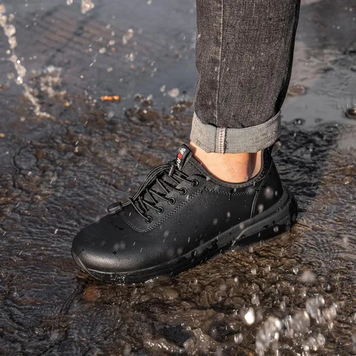 Miniatura 2 de LARNMERN Zapatos de trabajo antideslizantes para hombre, zapatos de cocina impermeables para cocinero, zapatos de trabajo, antideslizantes