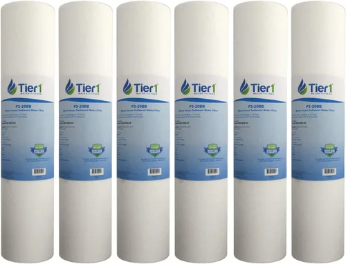 Miniatura 10 de Tier1 Filtro de agua de 1 micrón de 20 x 4.5 pulgadas Cartucho de polipropileno hilado para toda la casa Reemplazo para Pentek DGD-2501-20