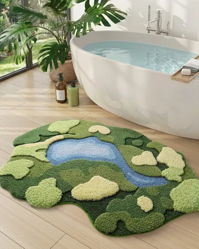 Miniatura 23 de DEXI Leaf - Alfombras de baño Monstera, 23.5 x 31.5 pulgadas, suaves, esponjosas y lindas con parte trasera antideslizante, alfombra de baño lavable