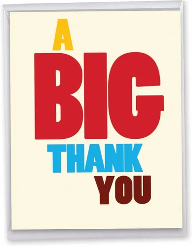Miniatura 12 de NobleWorks - Tarjeta de papel de agradecimiento grande y divertida de 8.5 x 11 pulgadas con sobre (paquete de 1) Jumbo Big Ass Thank You J6399TYG