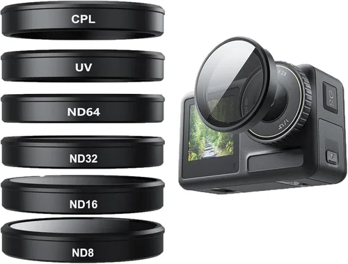Miniatura 7 de TELESIN Kit de filtro de lente para DJI Osmo Action 3 Action 4 Action 5 Pro, 4 unidades CPL polarizantes ND8 ND16 ND32 densidad neutra HD Ultra Thin