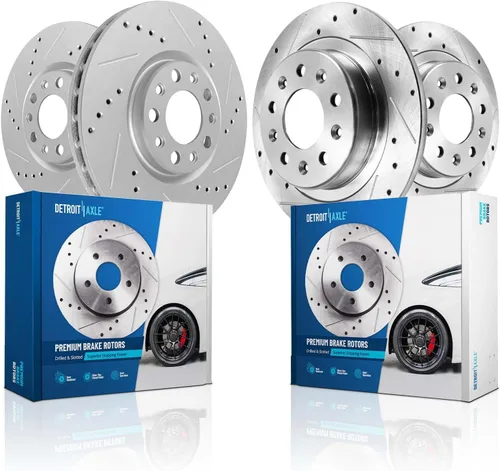 Miniatura 30 de Detroit Axle - Rotores de freno para Toyota Avalon 2020-2021 Camry 2020-2024, repuesto de rotores de freno de disco perforados y ranurados: rotor