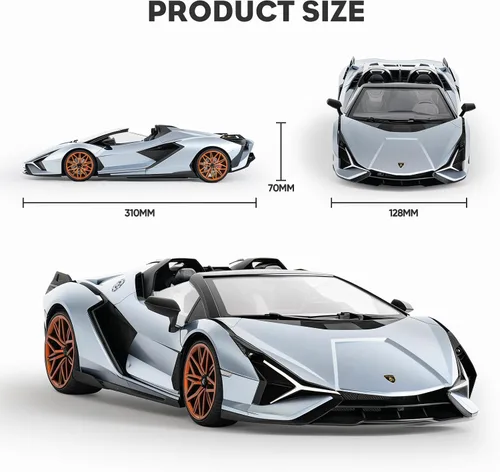 Miniatura 7 de MIEBELY Lamborghini Auto a Control Remoto, 1:16 Escala Lambo Auto Juguete 7.4V 500mAh con Licencia Oficial 12Km/h Coches Rc con Luz Led 2.4Ghz Azul