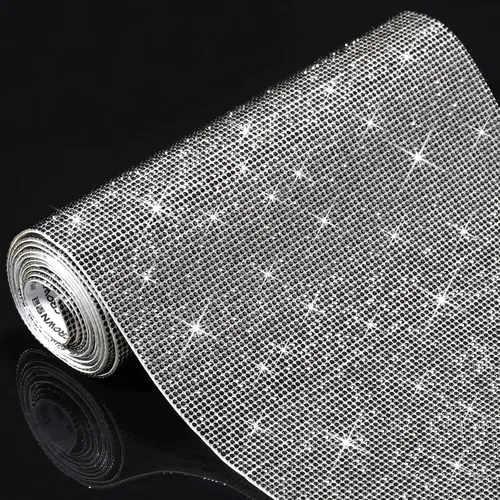 Miniatura 9 de Outus 60750 Piezas Lámina de Pedrería Brillante 59 x 7.87 Pulgadas Pegatina de Pedrería Autoadhesiva de Cristal Brillante con Diamantes de Imitación