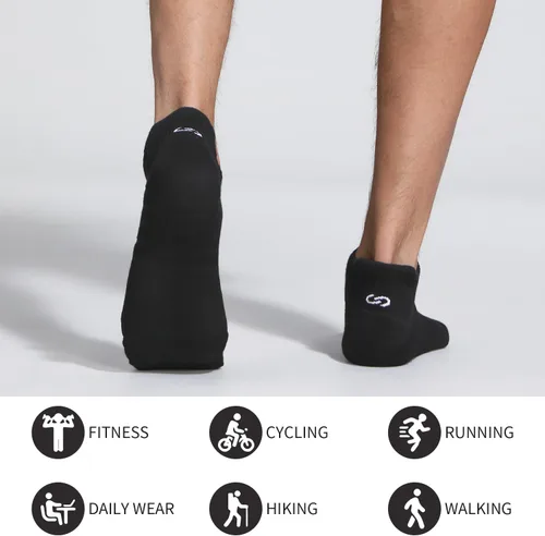 Miniatura 7 de Lapulas Calcetines deportivos para correr, de corte bajo, acolchados antiampollas, calcetines deportivos para hombres y mujeres, 6 pares