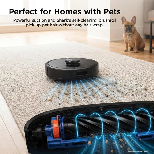 Miniatura 4 de Robot aspirador ultra AI Shark AV2501S, con Matrix Clean, mapeo doméstico, base autovaciada sin bolsa HEPA de 30 días de capacidad, perfecta