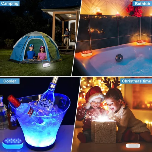 Miniatura 8 de QOLNBY - Luces para piscina, luces LED sumergibles recargables con control remoto, luces subacuáticas impermeables recargables IP68, luces