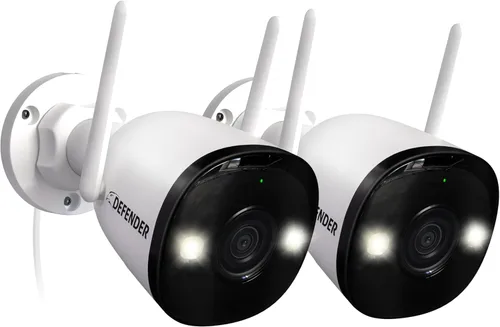 Defender AI Powered 4K Guard Pro 8MP WiFi 6, cámara de seguridad inalámbrica de alimentación enchufable para exteriores, con detección humana
