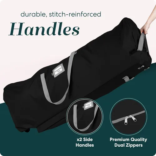 Miniatura 6 de Bolsa de almacenamiento para árbol rodante Handy Laundry - Para árbol de Navidad artificial de 9 pies. Bolsa con cierre, asas de transporte y ruedas