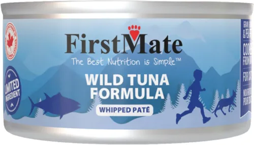 FirstMate Wet Cat Food Fórmula de atún silvestre de ingredientes limitados, sin granos, alta proteína, un solo ingrediente, comida enlatada para