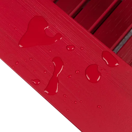 Miniatura 7 de Shine Company Silla Adirondack de madera moderna Mid-Century para patio al aire libre, respaldo y asiento premontado, rojo chile