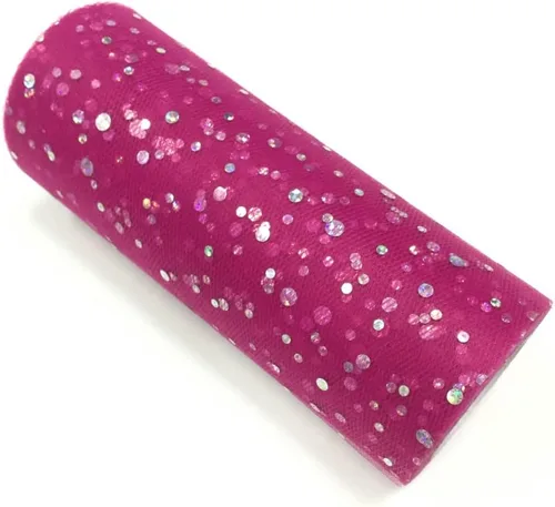 Miniatura 43 de Rollo de tul con lentejuelas con purpurina, decoración de boda, suministros de organza para fiestas de cumpleaños, carrete de tela, vestido tutú