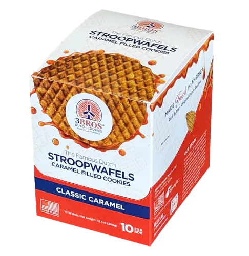 Miniatura 4 de 3Bros Stroopwafels, galletas de waffle holandesas rellenas de caramelo, envueltas individualmente, 10 unidades, exterior suave y tostado con relleno