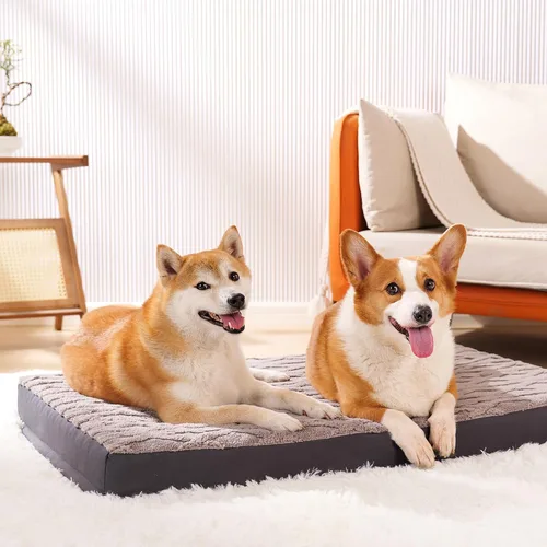 Miniatura 9 de Cama ortopédica para perros, impermeable y lavable a máquina, cama de felpa para mascotas con parte inferior antideslizante, colchón de espuma
